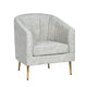 Crestview Suty Accent Chair | Beige Channel Tufted Back | Gold Legs CCL-CVFZR4509