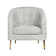 Crestview Suty Accent Chair | Beige Channel Tufted Back | Gold Legs