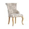 Crestview Deny Accent Dining Chair | Light Gray Paisley Fabric | Winged Back