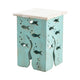 Crestview Fem Accent Table | 18’’ White Top | Turquoise Fish Cut Out Base CCL-CVFZR4529