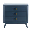 Nimy Oversize Nightstand Accent Chest | 3 Drawers Gold Handles Blue CCL-CVFZR4592