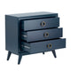 Nimy Oversize Nightstand Accent Chest | 3 Drawers Gold Handles Blue CCL-CVFZR4592