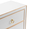 Crestview Pily Oversized Nightstand Chest | 3 Drawers | White & Gold Wood CCL-CVFZR5037