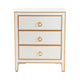 Crestview Pily Oversized Nightstand Chest | 3 Drawers | White & Gold Wood