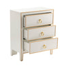 Crestview Pily Oversized Nightstand Chest | 3 Drawers | White & Gold Wood CCL-CVFZR5037