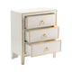 Crestview Pily Oversized Nightstand Chest | 3 Drawers | White & Gold Wood CCL-CVFZR5037