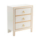 Crestview Pily Oversized Nightstand Chest | 3 Drawers | White & Gold Wood CCL-CVFZR5037
