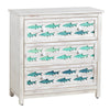 Crestview Ton Large Nightstand 3 Drawer Chest | Coastal Blue Fish | White CCL-CVFZR5075