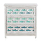 Crestview Ton Large Nightstand 3 Drawer Chest | Coastal Blue Fish | White