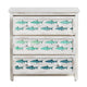 Crestview Ton Large Nightstand 3 Drawer Chest | Coastal Blue Fish | White CCL-CVFZR5075