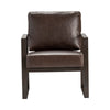 Remy Accent Chair | Brown Faux Leather | Industrial Black Iron Frame CCL-CVFZR5102