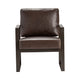 Remy Accent Chair | Brown Faux Leather | Industrial Black Iron Frame CCL-CVFZR5102