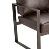 Remy Accent Chair | Brown Faux Leather | Industrial Black Iron Frame CCL-CVFZR5102
