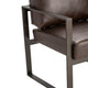 Remy Accent Chair | Brown Faux Leather | Industrial Black Iron Frame CCL-CVFZR5102