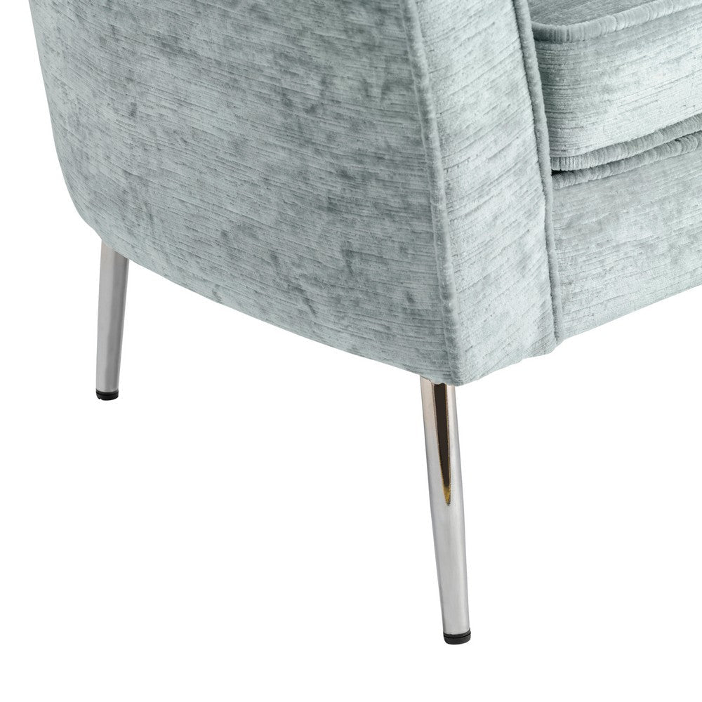 Crestview Ramo Barrel Accent Chair | Plush Retro Seafoam Gray Polyester CCL-CVFZR5105
