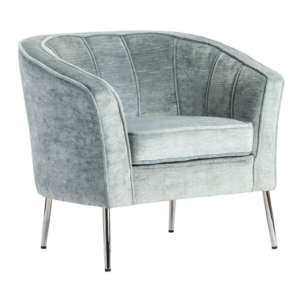 Crestview Ramo Barrel Accent Chair | Plush Retro Seafoam Gray Polyester CCL-CVFZR5105