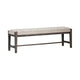 Reo Entryway Bench | Gray Polyester | 56" Wide Brown Rubberwood