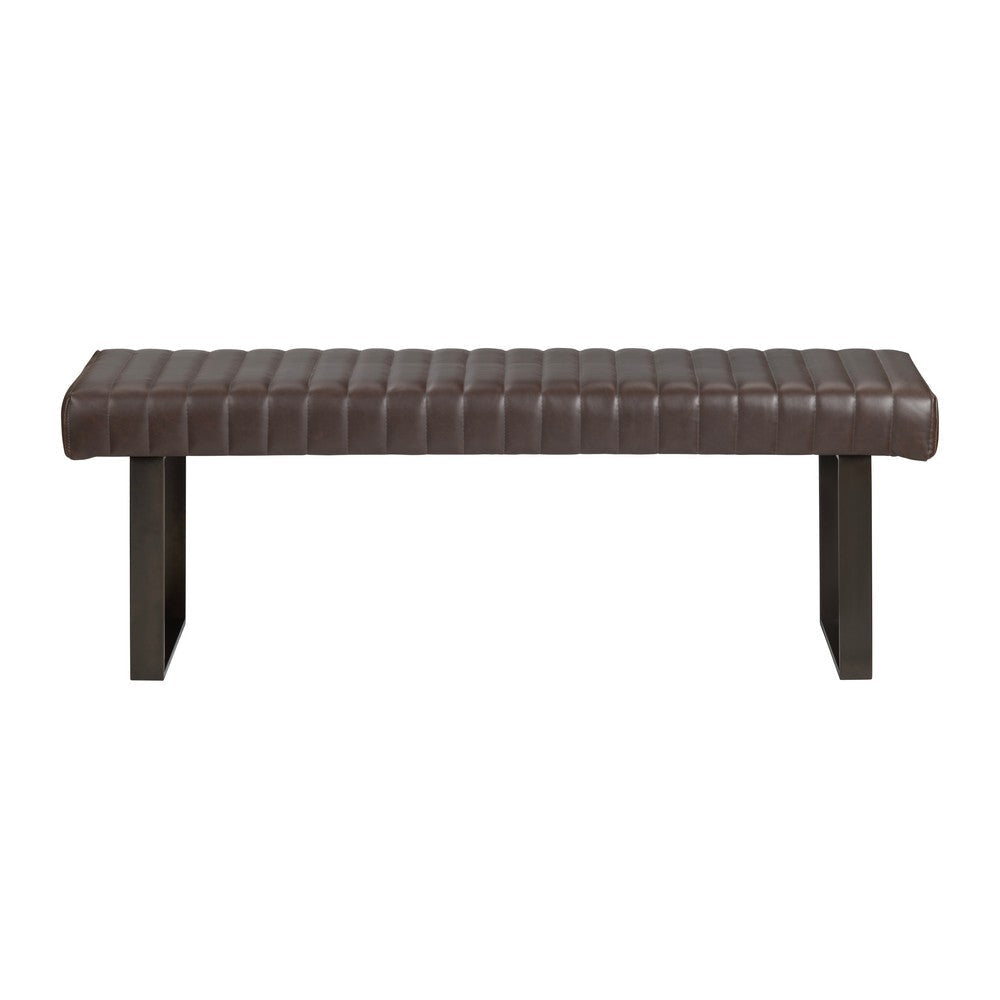 Remy Entryway Bench | Channel Tufted Faux Leather | Brown | 52’’ CCL-CVFZR5126