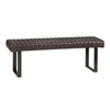Remy Entryway Bench | Channel Tufted Faux Leather | Brown | 52"
