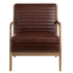 Crestview Oza Accent Chair | Foam Fill Ribbed Faux Leather | Brown Wood CCL-CVFZR5136