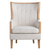 Crestview Neet Wingback Accent Chair | Beige Linen | Brown Wood Trim CCL-CVFZR5137