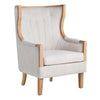 Crestview Neet Wingback Accent Chair | Beige Linen | Brown Wood Trim CCL-CVFZR5137