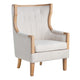 Crestview Neet Wingback Accent Chair | Beige Linen | Brown Wood Trim CCL-CVFZR5137