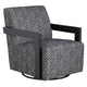 Crestview Rene Swivel Accent Chair | Black & Gray Animal Print Polyester CCL-CVFZR5138