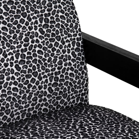 Crestview Rene Swivel Accent Chair | Black & Gray Animal Print Polyester