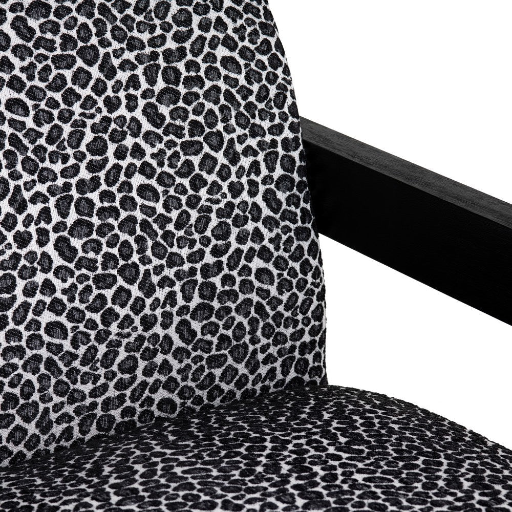 Crestview Rene Swivel Accent Chair | Black & Gray Animal Print Polyester