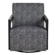 Crestview Rene Swivel Accent Chair | Black & Gray Animal Print Polyester CCL-CVFZR5138