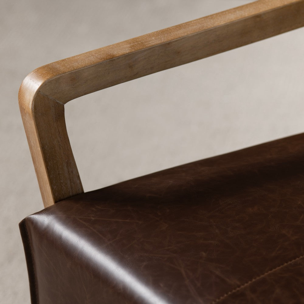 Crestview Lexa Angular Accent Chair | Faux Leather | Brown Cantilever Base CCL-CVFZR5139