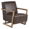 Crestview Lexa Angular Accent Chair | Faux Leather | Brown Cantilever Base CCL-CVFZR5139