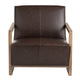 Crestview Lexa Angular Accent Chair | Faux Leather | Brown Cantilever Base