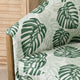 Crestview Palm Swivel Barrel Chair | Green Tropical Leaves White Polyester