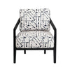 Crestview Rose Accent Chair | Abstract Black Brushstroke on White Polyester