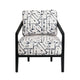 Crestview Rose Accent Chair | Abstract Black Brushstroke on White Polyester