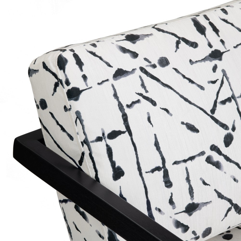 Crestview Rose Accent Chair | Abstract Black Brushstroke on White Polyester CCL-CVFZR6149