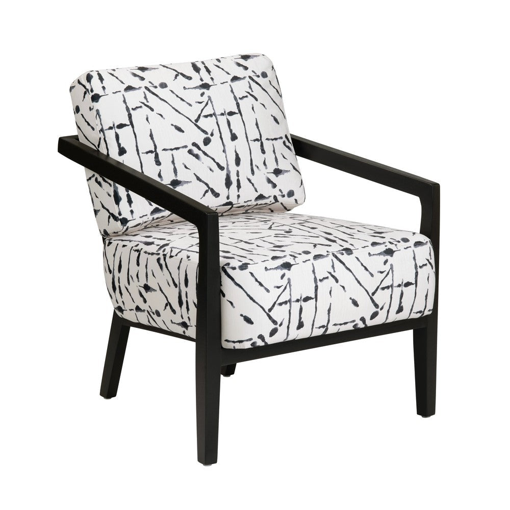 Crestview Rose Accent Chair | Abstract Black Brushstroke on White Polyester CCL-CVFZR6149