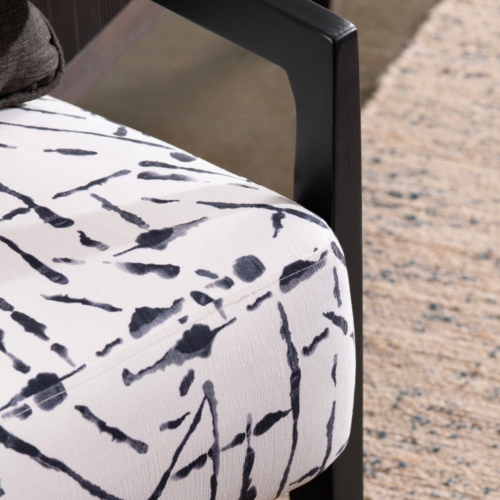 Crestview Rose Accent Chair | Abstract Black Brushstroke on White Polyester CCL-CVFZR6149