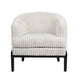 Barrel Accent Chair | White Boucle Upholstery | Black Wood Legs CCL-CVFZR6150