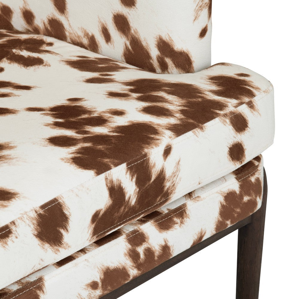 Barrel Accent Chair | Cowhide Print w Dark Brown Rubberwood Frame CCL-CVFZR6151