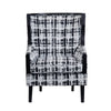 Crestview Kris Accent Chair | Wingback | Black & White Plaid Polyester CCL-CVFZR6153