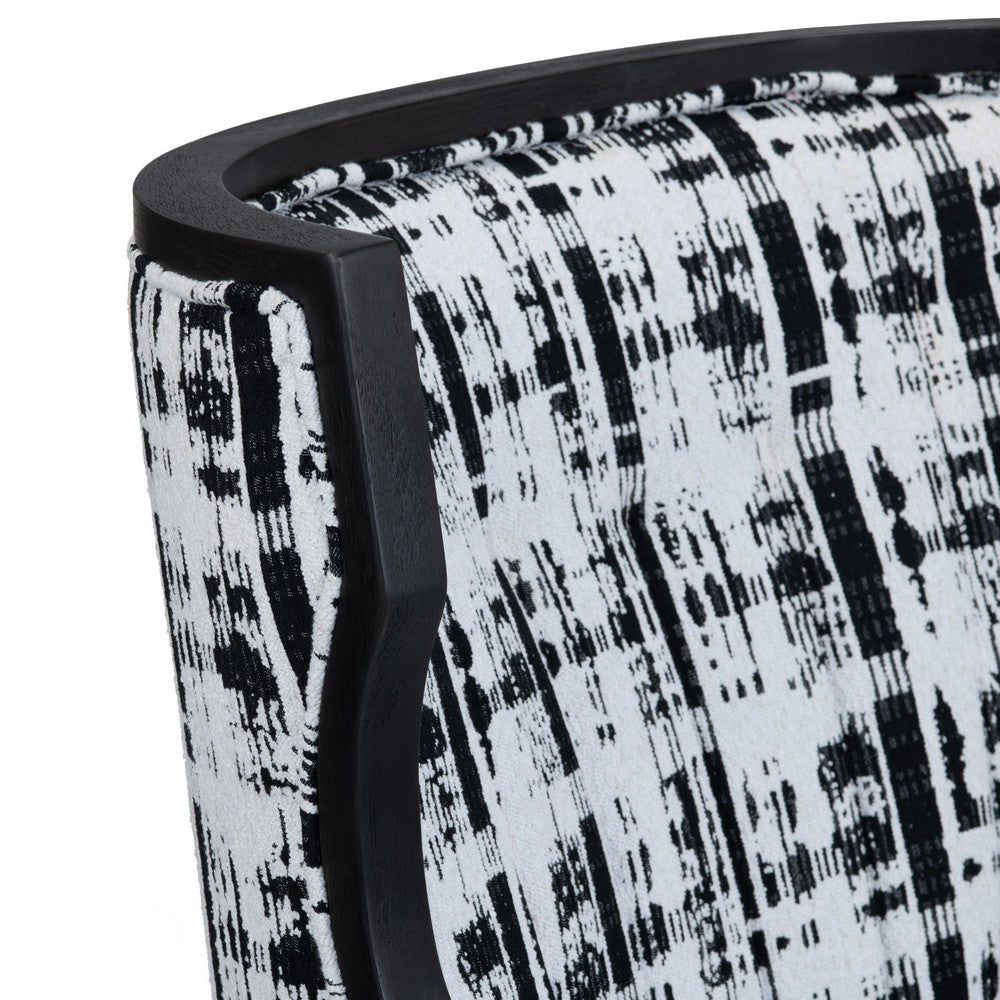 Crestview Kris Accent Chair | Wingback | Black & White Plaid Polyester