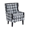 Crestview Kris Accent Chair | Wingback | Black & White Plaid Polyester CCL-CVFZR6153