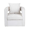 Crestview Novo Accent Swivel Chair | Sculptural Back w Open Arms | White