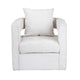 Crestview Novo Accent Swivel Chair | Sculptural Back w Open Arms | White