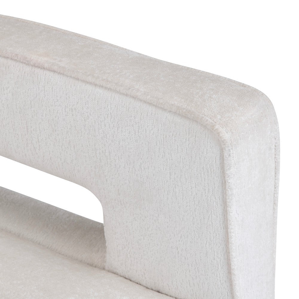 Crestview Novo Accent Swivel Chair | Sculptural Back w Open Arms | White CCL-CVFZR6154