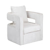 Crestview Novo Accent Swivel Chair | Sculptural Back w Open Arms | White CCL-CVFZR6154