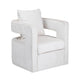 Crestview Novo Accent Swivel Chair | Sculptural Back w Open Arms | White CCL-CVFZR6154